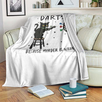 Funny Grumpy Cat Darts Throw Blanket Because Murder Is Wrong - Wonder Print Shop