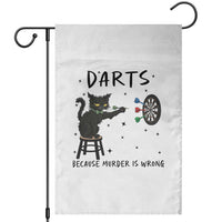 Funny Grumpy Cat Darts Garden Flag Because Murder Is Wrong - Wonder Print Shop