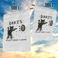 Funny Grumpy Cat Darts Garden Flag Because Murder Is Wrong - Wonder Print Shop