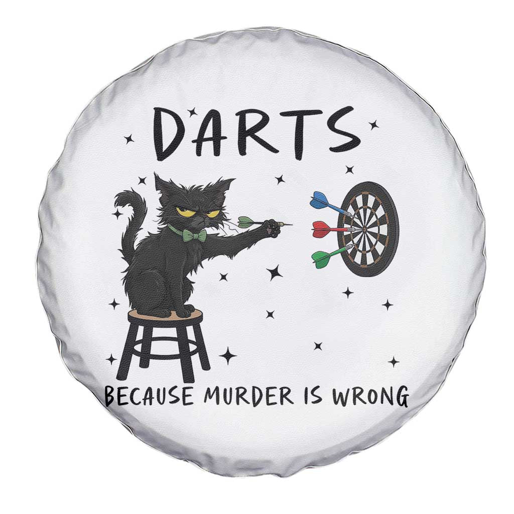 Funny Grumpy Cat Darts Spare Tire Cover Because Murder Is Wrong - Wonder Print Shop