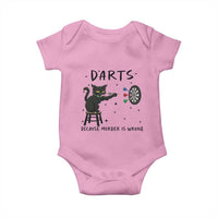 Funny Grumpy Cat Darts Baby Onesie Because Murder Is Wrong - Wonder Print Shop
