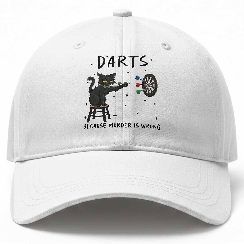 Funny Grumpy Cat Darts Baseball Cap Because Murder Is Wrong