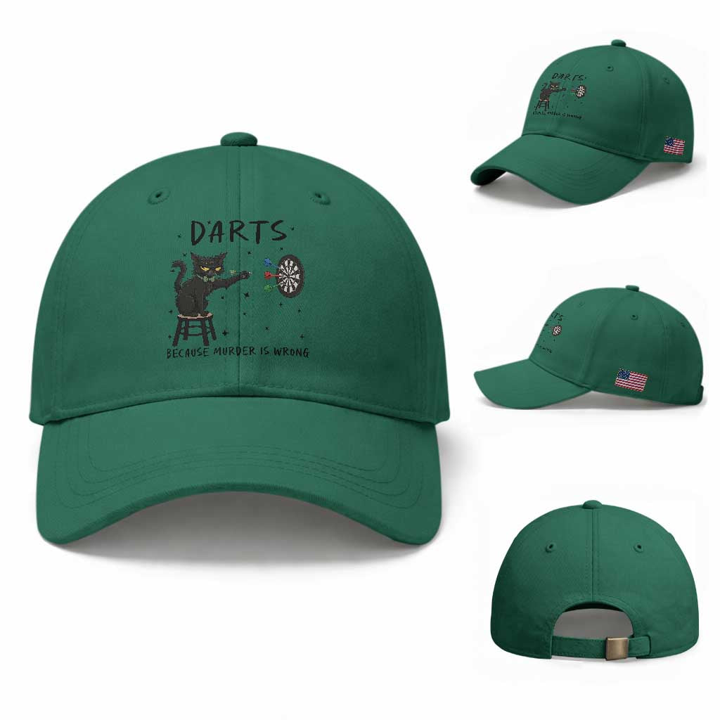 Funny Grumpy Cat Darts Baseball Cap Because Murder Is Wrong