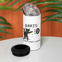 Funny Grumpy Cat Darts 4 in 1 Can Cooler Tumbler Because Murder Is Wrong - Wonder Print Shop