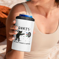 Funny Grumpy Cat Darts 4 in 1 Can Cooler Tumbler Because Murder Is Wrong - Wonder Print Shop