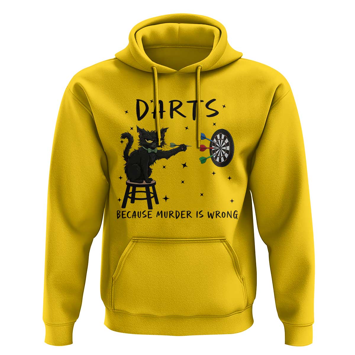 Funny Grumpy Cat Darts Hoodie Because Murder Is Wrong - Wonder Print Shop