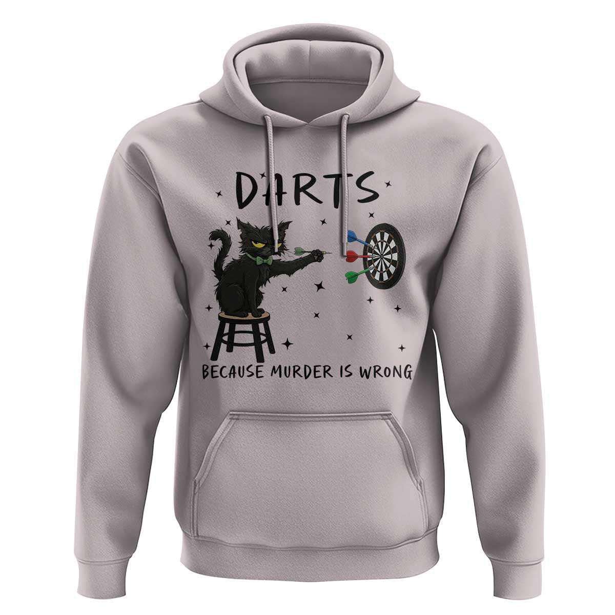 Funny Grumpy Cat Darts Hoodie Because Murder Is Wrong - Wonder Print Shop