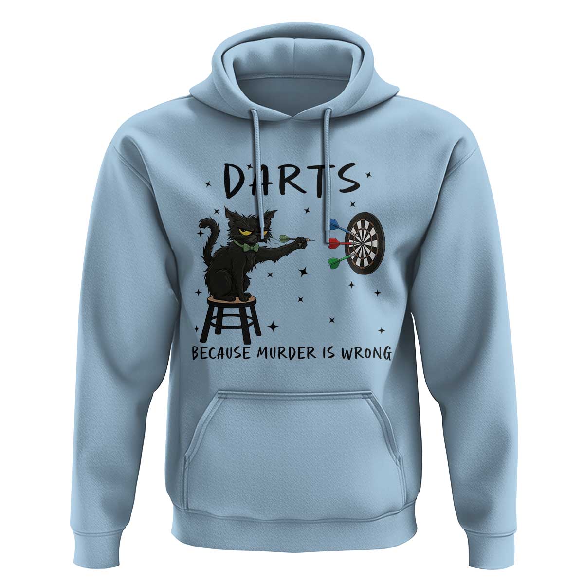 Funny Grumpy Cat Darts Hoodie Because Murder Is Wrong - Wonder Print Shop