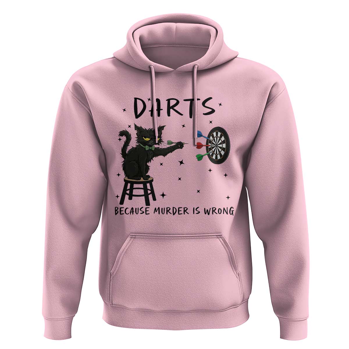 Funny Grumpy Cat Darts Hoodie Because Murder Is Wrong - Wonder Print Shop