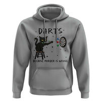 Funny Grumpy Cat Darts Hoodie Because Murder Is Wrong - Wonder Print Shop