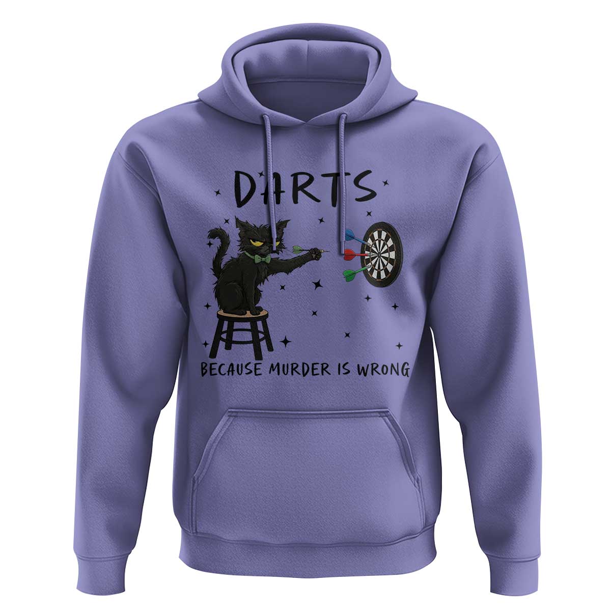 Funny Grumpy Cat Darts Hoodie Because Murder Is Wrong - Wonder Print Shop