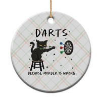 Funny Grumpy Cat Darts Ceramic Ornament Because Murder Is Wrong - Wonder Print Shop
