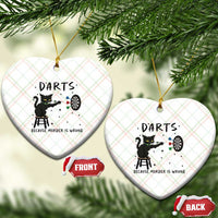 Funny Grumpy Cat Darts Ceramic Ornament Because Murder Is Wrong - Wonder Print Shop