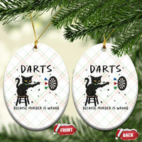 Funny Grumpy Cat Darts Ceramic Ornament Because Murder Is Wrong - Wonder Print Shop