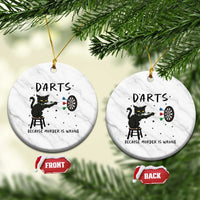 Funny Grumpy Cat Darts Ceramic Ornament Because Murder Is Wrong - Wonder Print Shop
