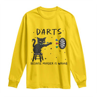 Funny Grumpy Cat Darts Long Sleeve Shirt Because Murder Is Wrong - Wonder Print Shop
