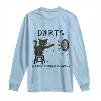Funny Grumpy Cat Darts Long Sleeve Shirt Because Murder Is Wrong - Wonder Print Shop