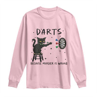 Funny Grumpy Cat Darts Long Sleeve Shirt Because Murder Is Wrong - Wonder Print Shop