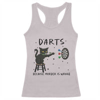 Funny Grumpy Cat Darts Racerback Tank Top Because Murder Is Wrong - Wonder Print Shop