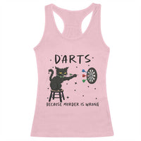 Funny Grumpy Cat Darts Racerback Tank Top Because Murder Is Wrong - Wonder Print Shop