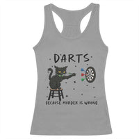 Funny Grumpy Cat Darts Racerback Tank Top Because Murder Is Wrong - Wonder Print Shop