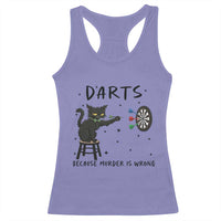 Funny Grumpy Cat Darts Racerback Tank Top Because Murder Is Wrong - Wonder Print Shop