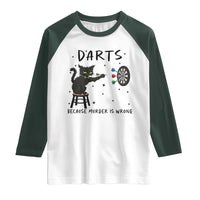 Funny Grumpy Cat Darts Raglan Shirt Because Murder Is Wrong - Wonder Print Shop