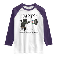 Funny Grumpy Cat Darts Raglan Shirt Because Murder Is Wrong - Wonder Print Shop