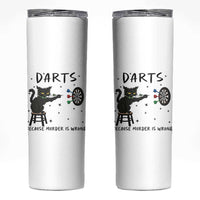 Funny Grumpy Cat Darts Skinny Tumbler Because Murder Is Wrong - Wonder Print Shop