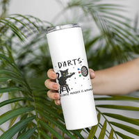 Funny Grumpy Cat Darts Skinny Tumbler Because Murder Is Wrong - Wonder Print Shop