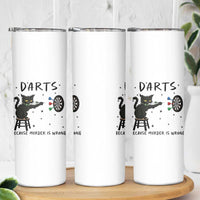 Funny Grumpy Cat Darts Skinny Tumbler Because Murder Is Wrong - Wonder Print Shop