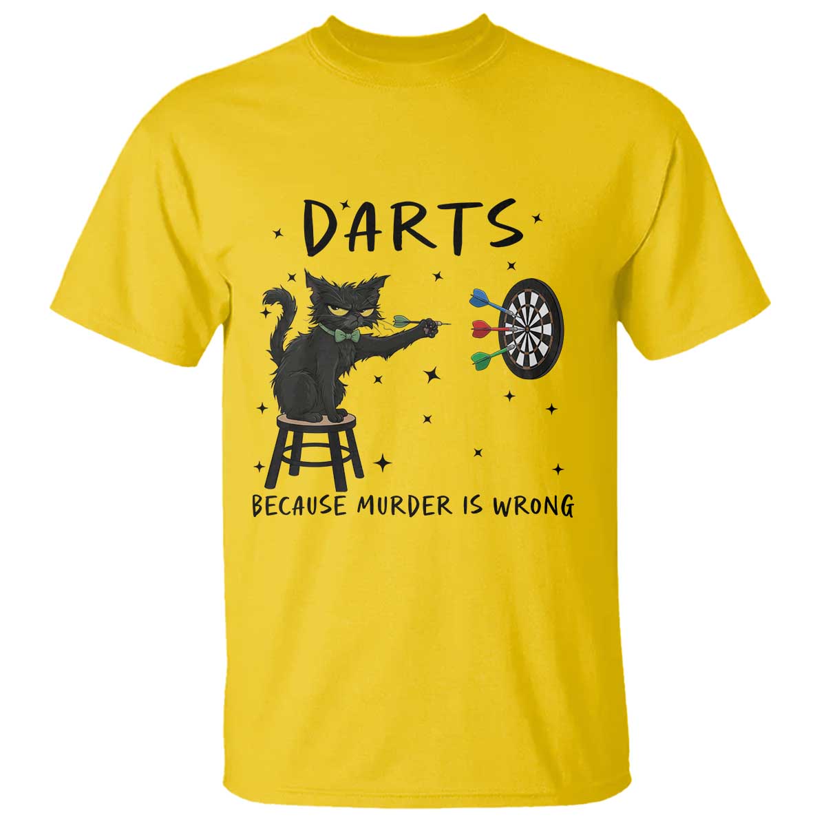 Funny Grumpy Cat Darts T Shirt Because Murder Is Wrong - Wonder Print Shop