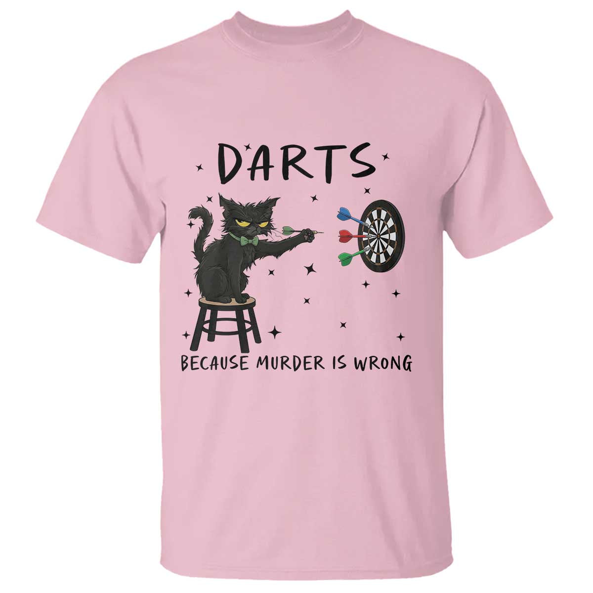 Funny Grumpy Cat Darts T Shirt Because Murder Is Wrong - Wonder Print Shop