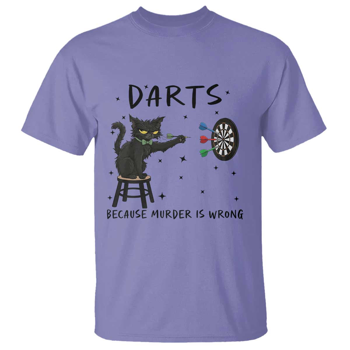 Funny Grumpy Cat Darts T Shirt Because Murder Is Wrong - Wonder Print Shop