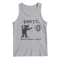 Funny Grumpy Cat Darts Tank Top Because Murder Is Wrong - Wonder Print Shop
