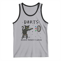 Funny Grumpy Cat Darts Tank Top Because Murder Is Wrong - Wonder Print Shop