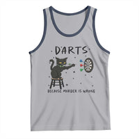 Funny Grumpy Cat Darts Tank Top Because Murder Is Wrong - Wonder Print Shop