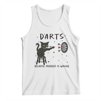 Funny Grumpy Cat Darts Tank Top Because Murder Is Wrong - Wonder Print Shop