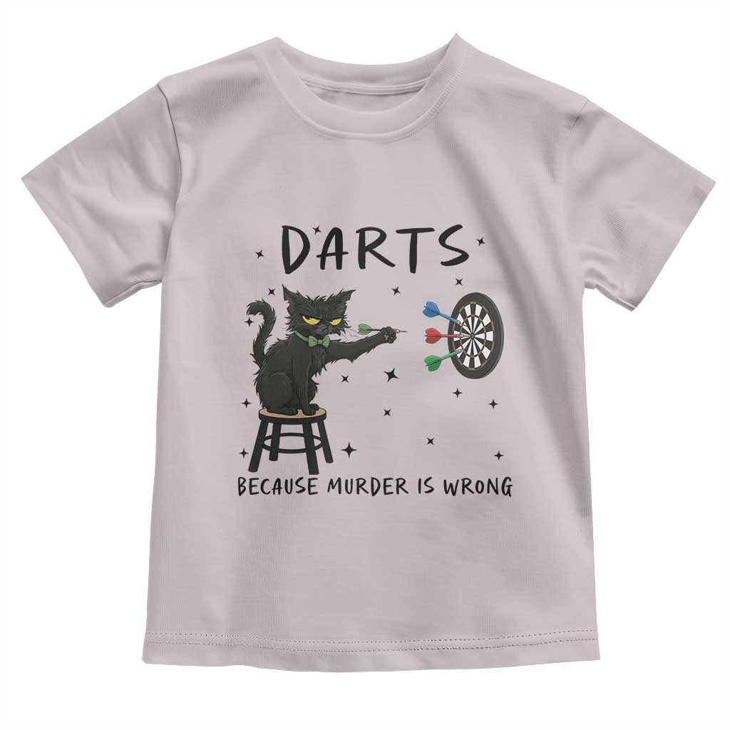 Funny Grumpy Cat Darts Toddler T Shirt Because Murder Is Wrong - Wonder Print Shop