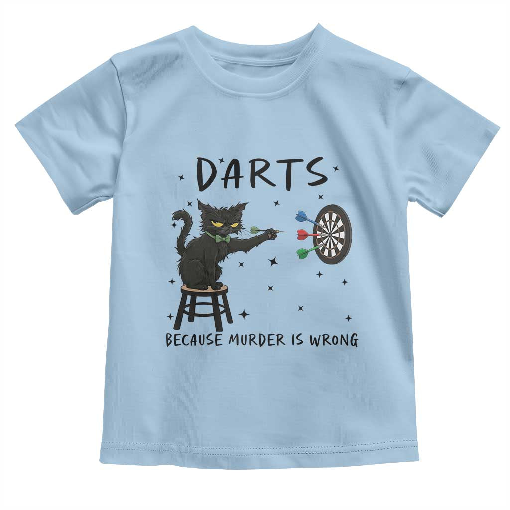 Funny Grumpy Cat Darts Toddler T Shirt Because Murder Is Wrong - Wonder Print Shop