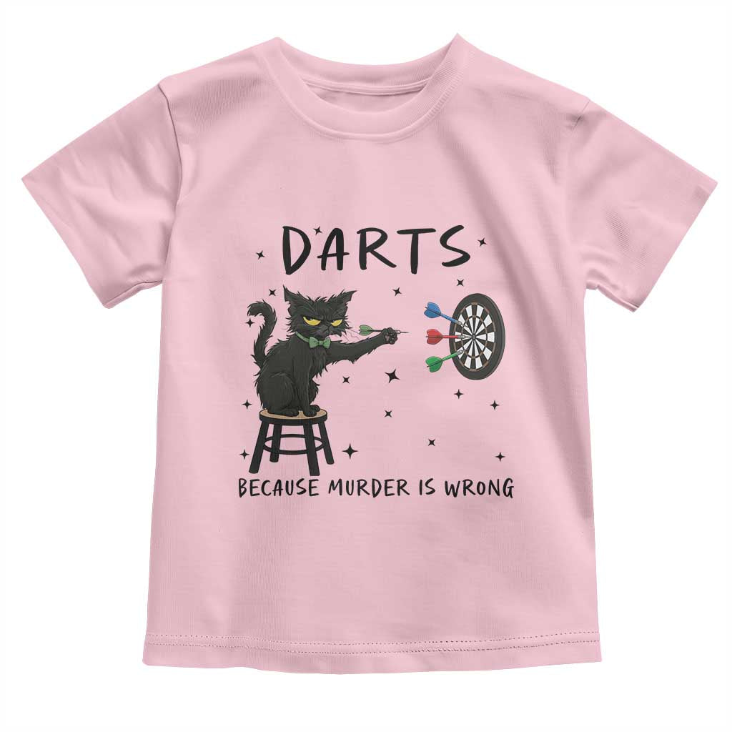 Funny Grumpy Cat Darts Toddler T Shirt Because Murder Is Wrong - Wonder Print Shop