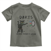 Funny Grumpy Cat Darts Toddler T Shirt Because Murder Is Wrong - Wonder Print Shop