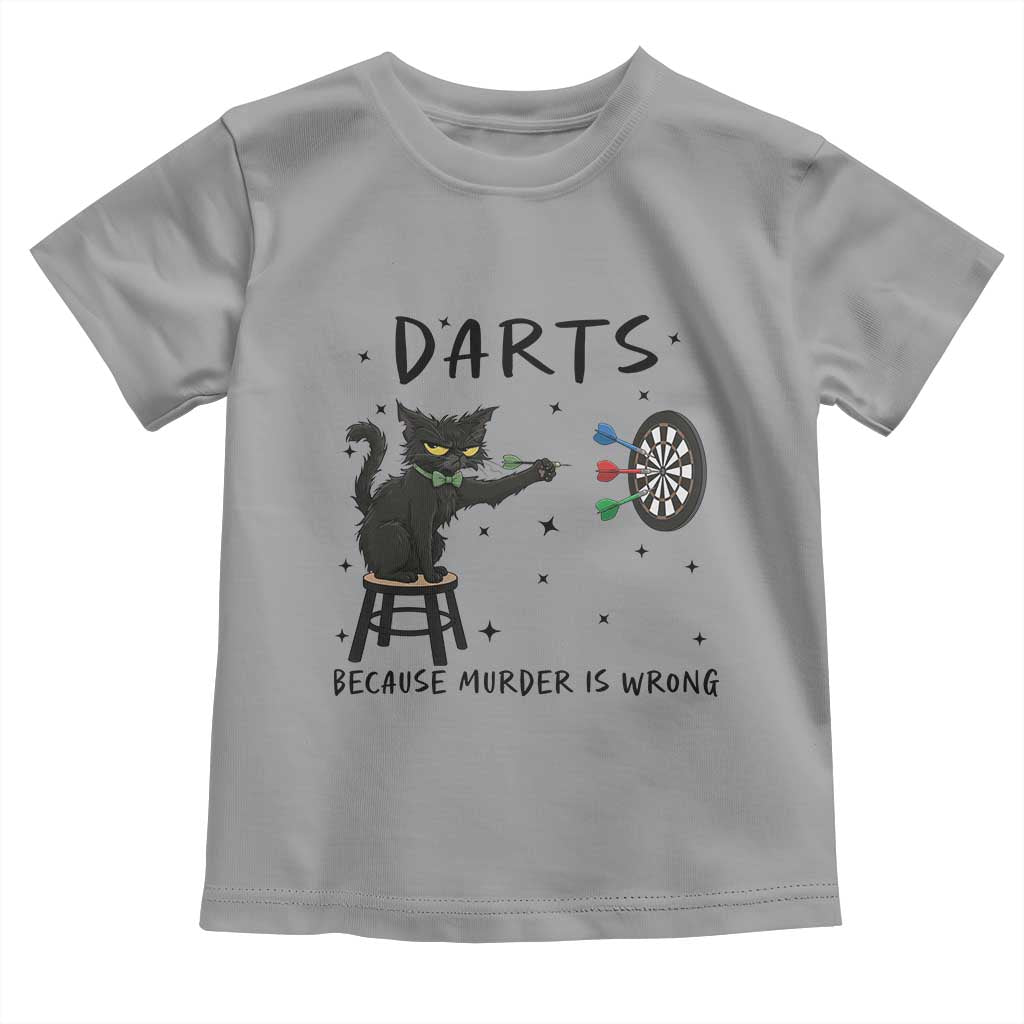 Funny Grumpy Cat Darts Toddler T Shirt Because Murder Is Wrong - Wonder Print Shop