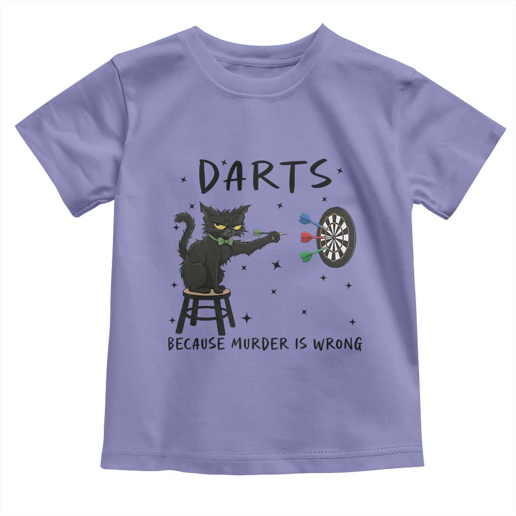 Funny Grumpy Cat Darts Toddler T Shirt Because Murder Is Wrong - Wonder Print Shop