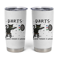 Funny Grumpy Cat Darts Tumbler Cup Because Murder Is Wrong - Wonder Print Shop