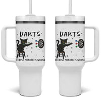 Funny Grumpy Cat Darts Tumbler With Handle Because Murder Is Wrong - Wonder Print Shop
