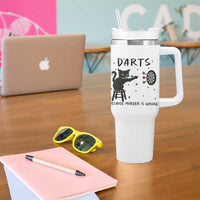 Funny Grumpy Cat Darts Tumbler With Handle Because Murder Is Wrong - Wonder Print Shop