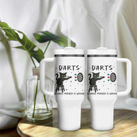 Funny Grumpy Cat Darts Tumbler With Handle Because Murder Is Wrong - Wonder Print Shop