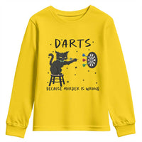 Funny Grumpy Cat Darts Youth Sweatshirt Because Murder Is Wrong - Wonder Print Shop