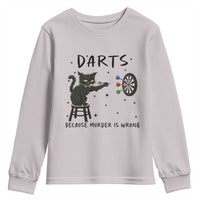 Funny Grumpy Cat Darts Youth Sweatshirt Because Murder Is Wrong - Wonder Print Shop
